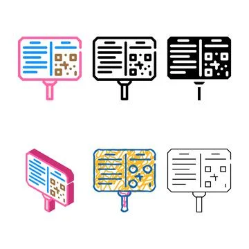 Annotation clean plate museum exhibit color icon vector Stock Illustration