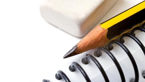 Annotation in the notebook. Stock Photos