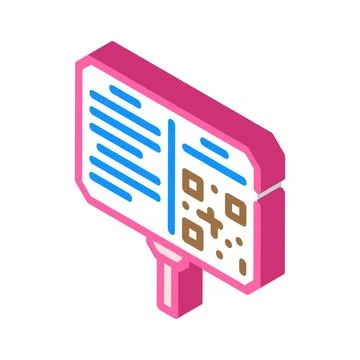 Annotation plate museum exhibit isometric icon vector illustration Stock Illustration