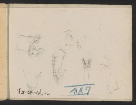 Annotation. Schutblad B, rear bract, from sketchbook LXIV with 29 sheets. ... Stock Photos