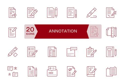 Annotation Vector Graphics featuring 24 Thin Line Grid Fitted High Resoluti.. Stock Illustration