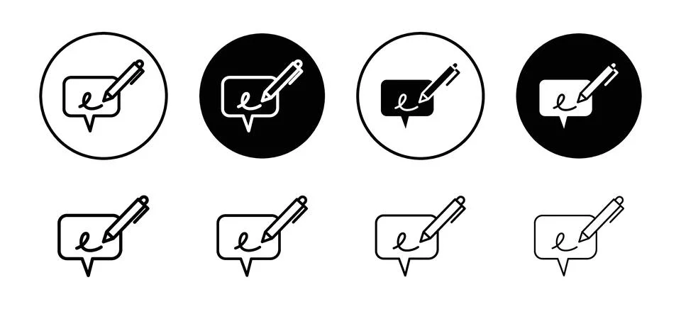 Annotation vector icon set collection. Annotation Outline flat Icon. Stock Illustration