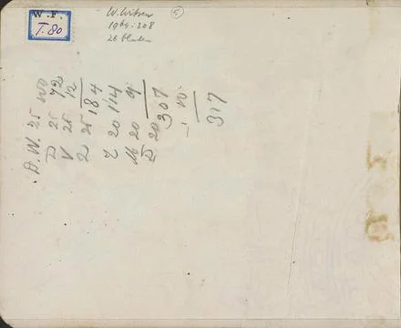 Annotations. Companion leaf A, front bract, from a sketchbook with 26 shee... 스톡 사진