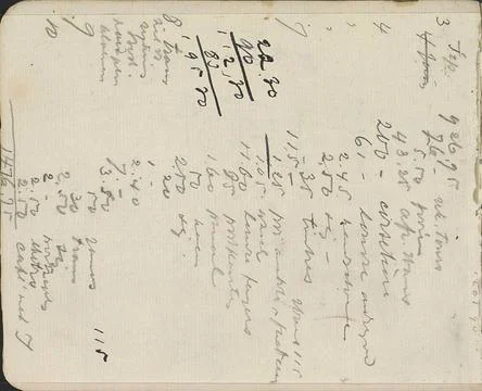 Annotations. Leaf 1 Verso from a sketchbook with 23 sheets. Copyright: xpi... 스톡 사진