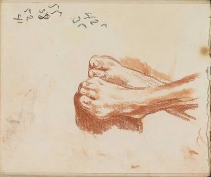 Annotations. Leaf 10 Verso from a sketchbook with 12 sheets. Copyright: xp... 스톡 사진