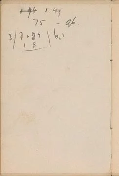 Annotations. Notes. Page 74 from a sketchbook with 45 sheets manufactured ... 스톡 사진