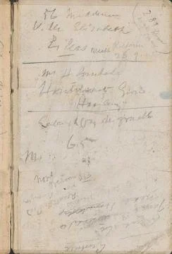 Annotations. Notes. Page 94, rear bract, from a sketchbook with 46 sheets ... 스톡 사진