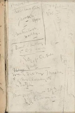 Annotations. Page 30, Rear bract, from a sketchbook with 14 sheets. Copyri... 스톡 사진