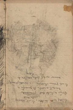 Annotations. Page 76 From a sketchbook with 41 sheets. Copyright: xpiemags... 스톡 사진