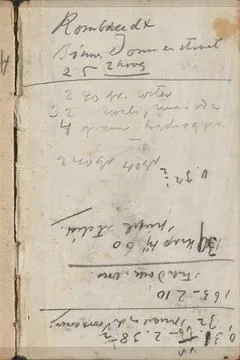 Annotations. Page 82, Rear bract, from a sketchbook with 41 sheets. Copyri... 스톡 사진