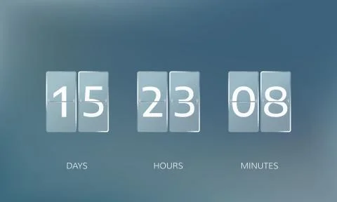 Announce countdown design. Count days, hours and minutes. Stock Illustration