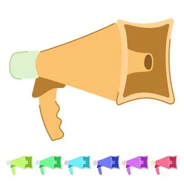 Announce megaphone vector cartoon graphic Stock Illustration