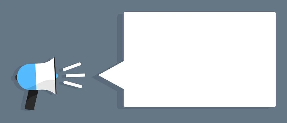 Announced megaphone with speech bubble in flat design.  Vector isolated イラスト素材