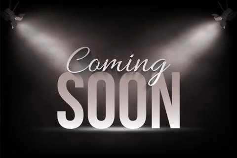 Announcement banner template. Vector Coming Soon text on stage background under 스톡 일러스트