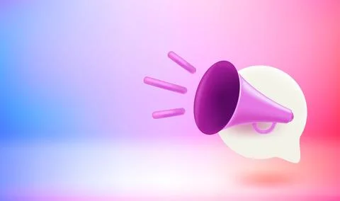 Announcement concept with voice waves. Vector 3d banner with copy space Stock-Illustration