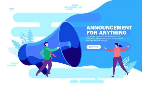 Announcement concept web banner layout Stock Illustration
