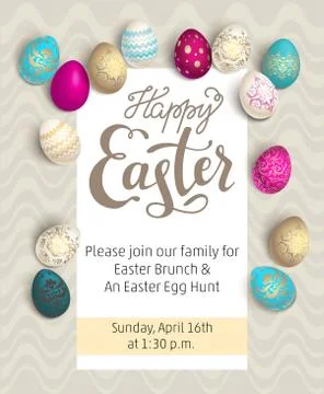 Announcement easter eggs Stock Illustration