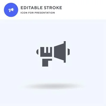 Announcement icon vector, filled flat sign, solid pictogram isolated on white Stock Illustration