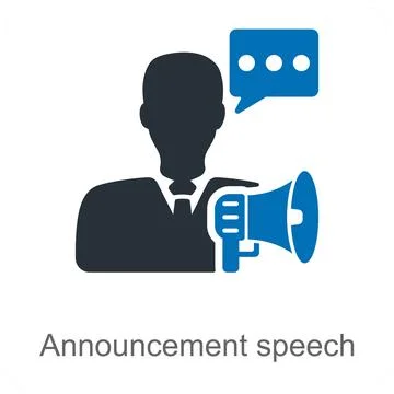 Announcement Speech Stock Illustration