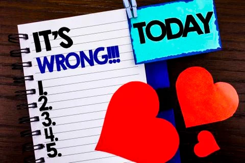 Announcement text showing It Is Wrong. Concept meaning Correct Right Decision Stock Illustration