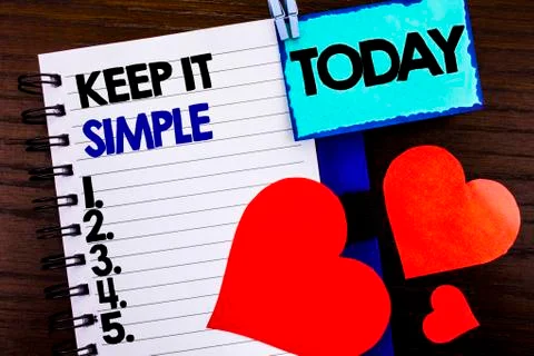Announcement text showing Keep It Simple. Concept meaning Simplicity Easy Str Stock Illustration