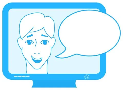 Announcer on tv Stock Illustration