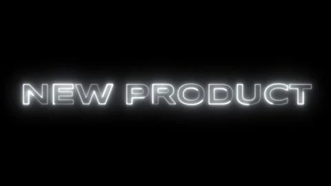 Announcing New Product Launch: Innovative Design, White Neon Sign Stock Footage 309382587