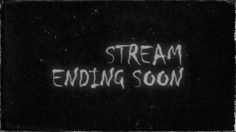 Announcing Stream Ending Soon White Text on Vintage Black Background Stock Footage 306637645