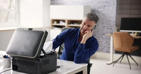 Annoyed By Broken Office Printer Toner 動画素材 236389129