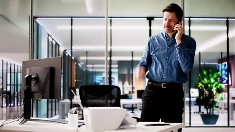 Annoyed By Broken Office Printer Toner Video stock 273118083