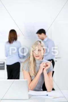 Annoyed businesswoman in the office Stock Photos