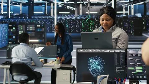 Annoyed data center admin having trouble doing node tree programming 스톡 사진