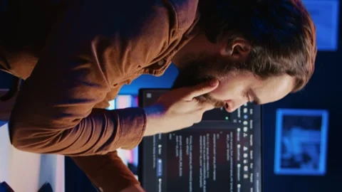 Annoyed developer exasperated after failing to remove all bugs while coding Stock Footage 265107615