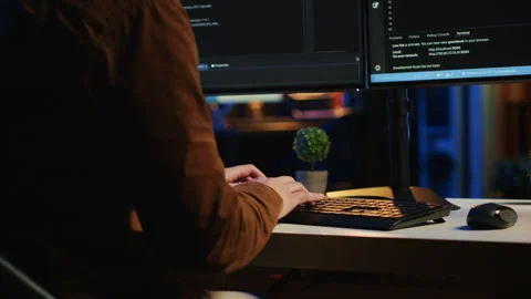 Annoyed IT admin having difficulties with damaged computer peripheral, close up Stock Footage 265622132