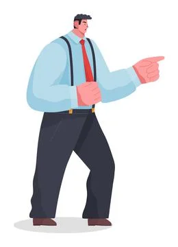 Annoyed office worker or boss threatens with his fists. Office chaos, deadline Stock Illustration