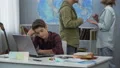 Annoyed parents quarreling behind sad childs back, family on verge of divorce 4k or 4k+ Resolution