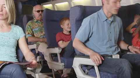 Annoying child on plane Stock-Footage 67345597