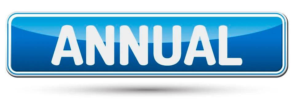 ANNUAL - Abstract beautiful button with text. Stock Illustration