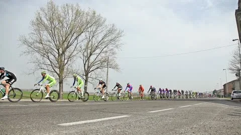 Annual cycle race Milano–Sanremo on March 30, 2012 in Montebello, PV, Italy. Stock Footage