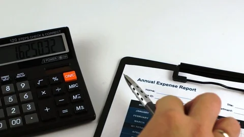 Annual expense report Stock Footage 120384665