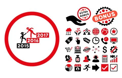 Annual Gentleman Help Flat Vector Icon with Bonus 库存插图
