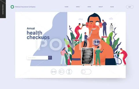 Annual health checkups - medical insurance template Stock Illustration