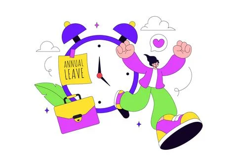 Annual Leave Vector Illustration Featuring Vacation Planning, Travel Holida.. Stock Illustration