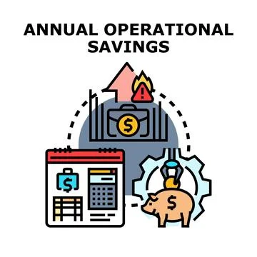 Annual operational savings strategy optimizing business efficiency Illustrazione stock