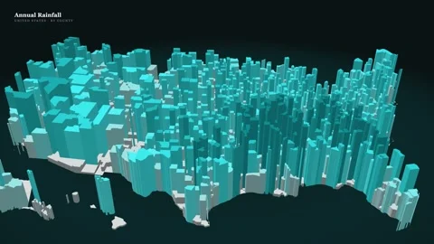 Annual rainfall in the United States by county 스톡 동영상 340440615