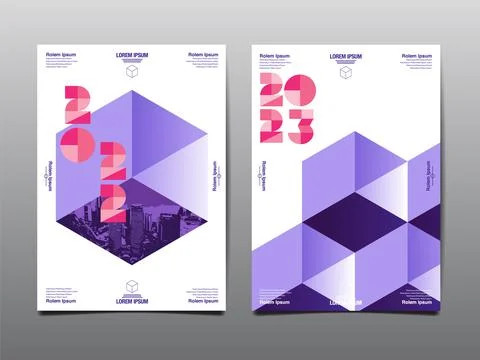 Annual report 2022,2023 , template layout design, geometric flat design Stock Illustration