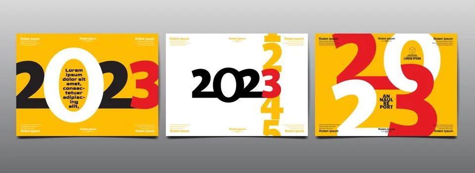 Annual report 2023, template layout design, Typography flat design Stock Illustration