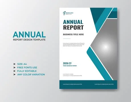 Annual Report Cover Template Stock Illustration