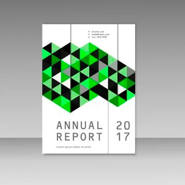 Annual report design with abstract triangles background Stock Illustration