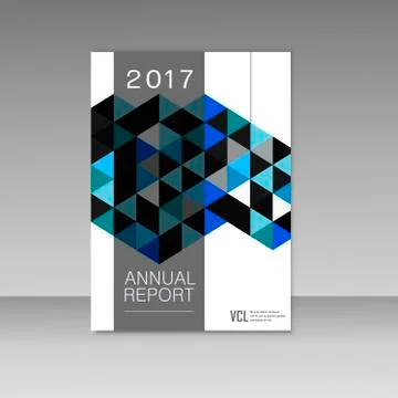 Annual report design with abstract triangles background Stock Illustration
